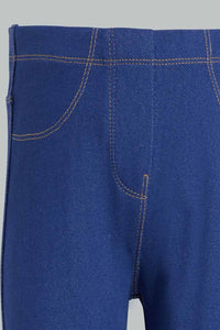 Redtag-Mid-Wash-Knit-Jegging-Jeggings-Infant-Girls-3 to 24 Months