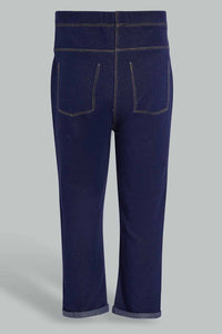 Redtag-Dark-Wash-Knit-Jegging-Jeggings-Infant-Girls-3 to 24 Months