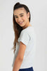 Redtag-Pink/Lt-Grey-2Pcs-Pack-T-Shirt-With-Pocket-Plain-T-Shirts-Senior-Girls-9 to 14 Years