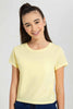 Redtag-Lt-Yellow/Lt-Blue-2Pcs-Pack-Crop-T-Shirt-Plain-T-Shirts-Senior-Girls-9 to 14 Years