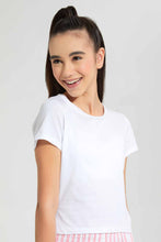 Load image into Gallery viewer, Redtag-Black/White-2Pcs-Pack-Crop-T-Shirt-Plain-T-Shirts-Senior-Girls-9 to 14 Years
