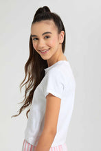 Load image into Gallery viewer, Redtag-Black/White-2Pcs-Pack-Crop-T-Shirt-Plain-T-Shirts-Senior-Girls-9 to 14 Years
