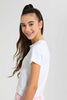 Redtag-Black/White-2Pcs-Pack-Crop-T-Shirt-Plain-T-Shirts-Senior-Girls-9 to 14 Years