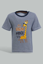 Load image into Gallery viewer, Redtag-Navy-Giraffe-Striped-Tshirt-Striped-T-Shirts-Infant-Boys-3 to 24 Months
