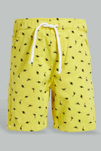 Load image into Gallery viewer, Redtag-White-And-Yellow-Printed-Trouser-Short-2Pack-Chino-Shorts-Infant-Boys-3 to 24 Months
