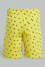 Load image into Gallery viewer, Redtag-White-And-Yellow-Printed-Trouser-Short-2Pack-Chino-Shorts-Infant-Boys-3 to 24 Months
