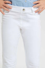 Load image into Gallery viewer, Redtag-White-Girls-Printed-Glitter-Jegging-Jeggings-Girls-2 to 8 Years
