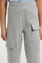 Load image into Gallery viewer, Redtag-Grey-Melange-Girls-Cargo-Trouser-Cargo-Pants-Girls-2 to 8 Years
