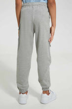 Load image into Gallery viewer, Redtag-Grey-Melange-Girls-Cargo-Trouser-Cargo-Pants-Girls-2 to 8 Years
