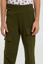Load image into Gallery viewer, Redtag-Olive-Girls-Cargo-Trouser-Cargo-Pants-Girls-2 to 8 Years
