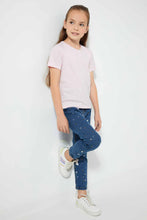 Load image into Gallery viewer, Redtag-Lt-Pink-Girls-Printed-Glitter-T-Shirt-Graphic-T-Shirts-Girls-2 to 8 Years
