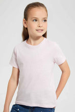 Load image into Gallery viewer, Redtag-Lt-Pink-Girls-Printed-Glitter-T-Shirt-Graphic-T-Shirts-Girls-2 to 8 Years
