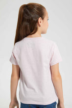 Load image into Gallery viewer, Redtag-Lt-Pink-Girls-Printed-Glitter-T-Shirt-Graphic-T-Shirts-Girls-2 to 8 Years
