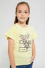 Redtag-Lt.-Yellow-Girls-T-Shirt-With-Rhinestone-And-Placement-Print-Graphic-T-Shirts-Girls-2 to 8 Years