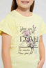 Redtag-Lt.-Yellow-Girls-T-Shirt-With-Rhinestone-And-Placement-Print-Graphic-T-Shirts-Girls-2 to 8 Years