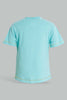 Redtag-Blue-Aqua-Tiger-Patch-Pocket-Short-Sleeve-Tshirt-Embellished-Infant-Boys-3 to 24 Months