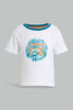 Redtag-White-Monkey-Jungle-Theme-Short-Sleeve-Tshirt-All-Over-Prints-Infant-Boys-3 to 24 Months