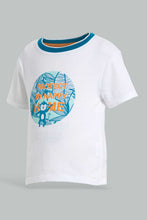 Load image into Gallery viewer, Redtag-White-Monkey-Jungle-Theme-Short-Sleeve-Tshirt-All-Over-Prints-Infant-Boys-3 to 24 Months
