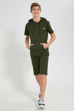 تنزيل الصورة على معرض الصور، Redtag-Olive-Keyshape-Active-Short-Active-Shorts-Senior-Boys-9 to 14 Years
