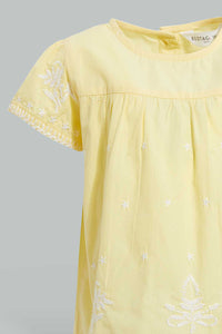 Redtag-Yellow-Embroidered-Blouse-Blouses-Infant-Girls-3 to 24 Months
