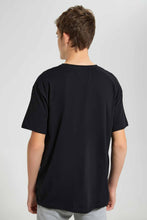 Load image into Gallery viewer, Redtag-Black-Plain-Keyshape-T-Shirt-Plain-T-Shirts-Senior-Boys-9 to 14 Years
