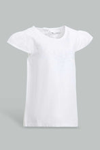Load image into Gallery viewer, Redtag-White-Embroidred-Yoke-Cap-Sleeves-Blouse-Blouses-Infant-Girls-3 to 24 Months
