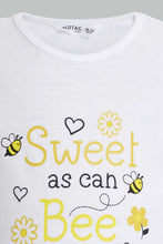 تنزيل الصورة على معرض الصور، Redtag-Yellow-Bee-Print-T-Shirt-With-Short-Sets-Infant-Girls-3 to 24 Months
