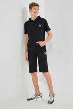 تنزيل الصورة على معرض الصور، Redtag-Black-Keyshape-Active-Short-Active-Shorts-Senior-Boys-9 to 14 Years
