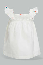 Load image into Gallery viewer, Redtag-White-Neon-Embroidery-Strappy-Sleeveless-Blouse-Blouses-Infant-Girls-3 to 24 Months
