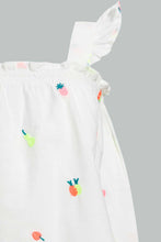 Load image into Gallery viewer, Redtag-White-Neon-Embroidery-Strappy-Sleeveless-Blouse-Blouses-Infant-Girls-3 to 24 Months
