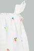 Redtag-White-Neon-Embroidery-Strappy-Sleeveless-Blouse-Blouses-Infant-Girls-3 to 24 Months