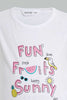 Redtag-White-Print-T-Shirt-With-Short-Sets-Infant-Girls-3 to 24 Months