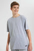 Redtag-Grey-Mel-Print-Keyshape-T-Shirt-Plain-T-Shirts-Senior-Boys-9 to 14 Years