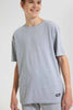 Redtag-Grey-Mel-Print-Keyshape-T-Shirt-Plain-T-Shirts-Senior-Boys-9 to 14 Years