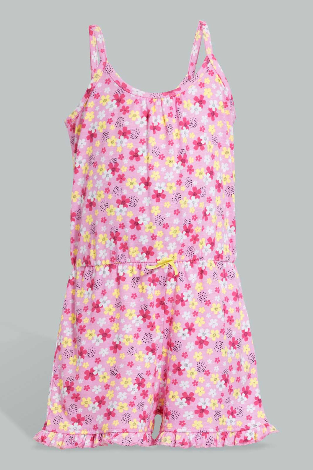 Redtag-Pink-Printed-Jumpsuit-Jumpsuits-Infant-Girls-3 to 24 Months