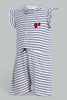 Redtag-White-Printed-And-Navy-Solid-Pack-Of-2-Jumpsuit-Jumpsuits-Infant-Girls-3 to 24 Months