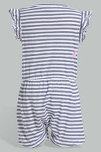 تنزيل الصورة على معرض الصور، Redtag-White-Printed-And-Navy-Solid-Pack-Of-2-Jumpsuit-Jumpsuits-Infant-Girls-3 to 24 Months
