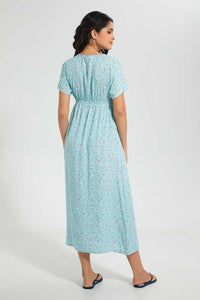 Redtag-Blue-Floral-Printed-Nightgown-Nightgowns-Women's-