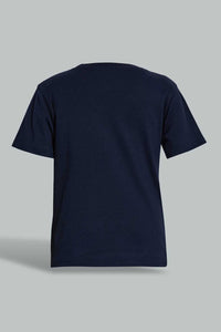 Redtag-Navy-Tshirt-With-Helicopter-Patch-Embellished-Infant-Boys-3 to 24 Months