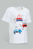 Redtag-White-Tshirt-With-Truck--Patch-Embellished-Infant-Boys-3 to 24 Months