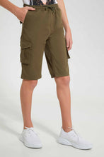 Load image into Gallery viewer, Redtag-Olive-Keyshape-Short-Chino-Shorts-Senior-Boys-9 to 14 Years
