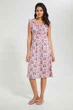 تنزيل الصورة على معرض الصور، Redtag-Pink-Floral-Printed-Nightgown-Nightgowns-Women&#39;s-
