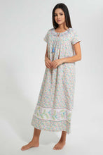 Load image into Gallery viewer, Redtag-Off-White-Floral-Printed-Nightgown-Nightgowns-Women&#39;s-
