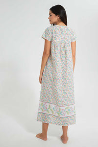 Redtag-Off-White-Floral-Printed-Nightgown-Nightgowns-Women's-