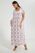 Load image into Gallery viewer, Redtag-Ivory-Floral-Printed-Nightgown-Nightgowns-Women&#39;s-
