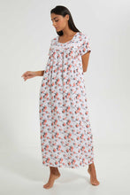 Load image into Gallery viewer, Redtag-Ivory-Floral-Printed-Nightgown-Nightgowns-Women&#39;s-
