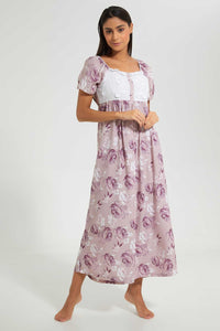 Redtag-Pale-Pink-Floral-Printed-Nightgown-Nightgowns-Women's-