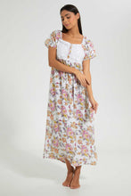 Load image into Gallery viewer, Redtag-White-Floral-Printed-Nightgown-Nightgowns-Women&#39;s-
