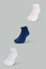 Redtag-Navy/Pale-Pink/Grey-Plain-Ankle-Socks-(3-Pack)-Category:Tops,-Colour:Ivory,-Filter:Women's-Clothing,-New-In,-New-In-Women,-Non-Sale,-S22D,-Section:Women,-Women-Tops-Women's-