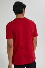 تنزيل الصورة على معرض الصور، Redtag-Red-T-Shirt-With-Chest-Print-Graphic-Prints-Men&#39;s-
